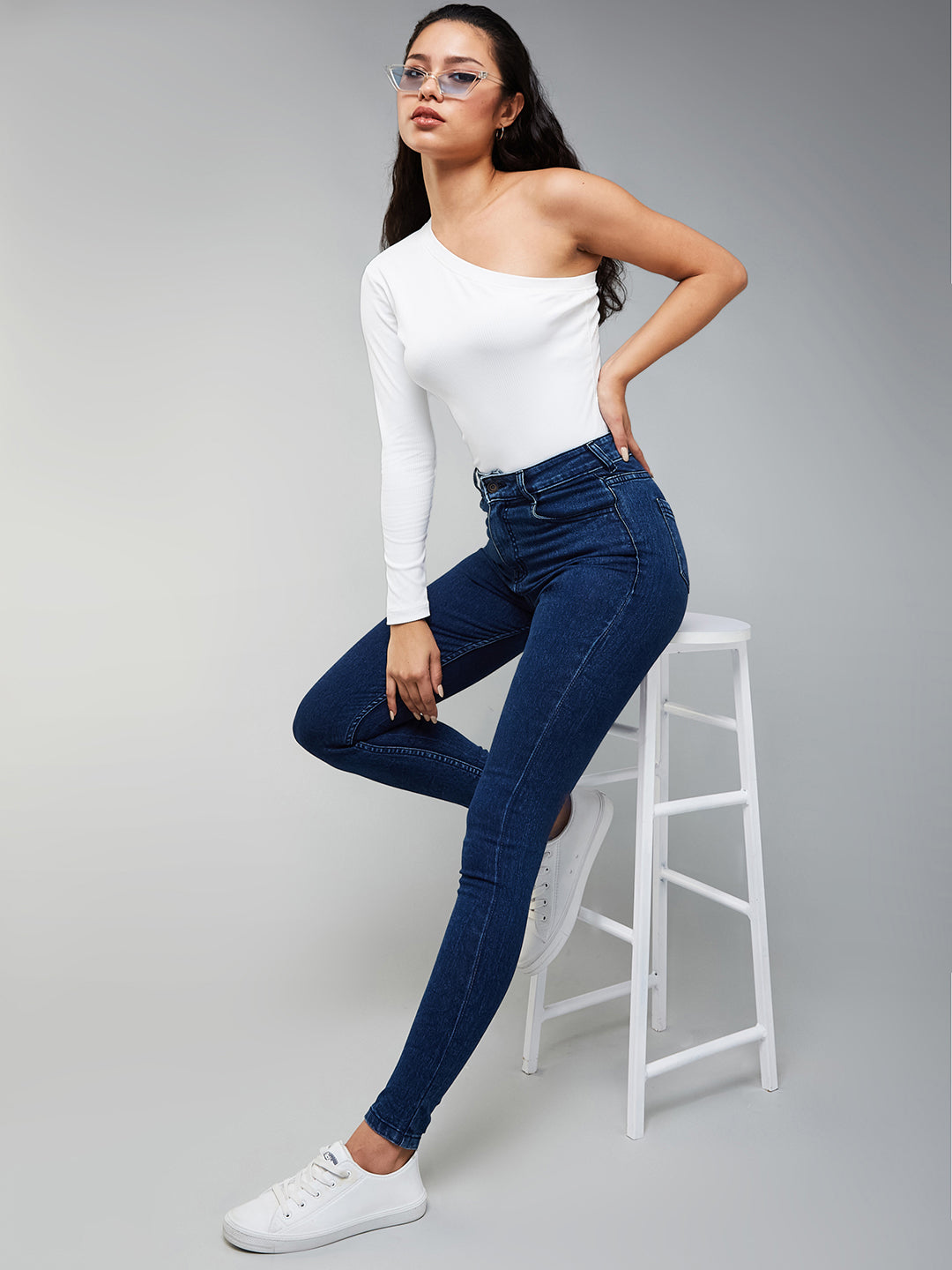 CHASEstretch™ Blue Skinny-Fit High-Rise Cropped Denim Jeans