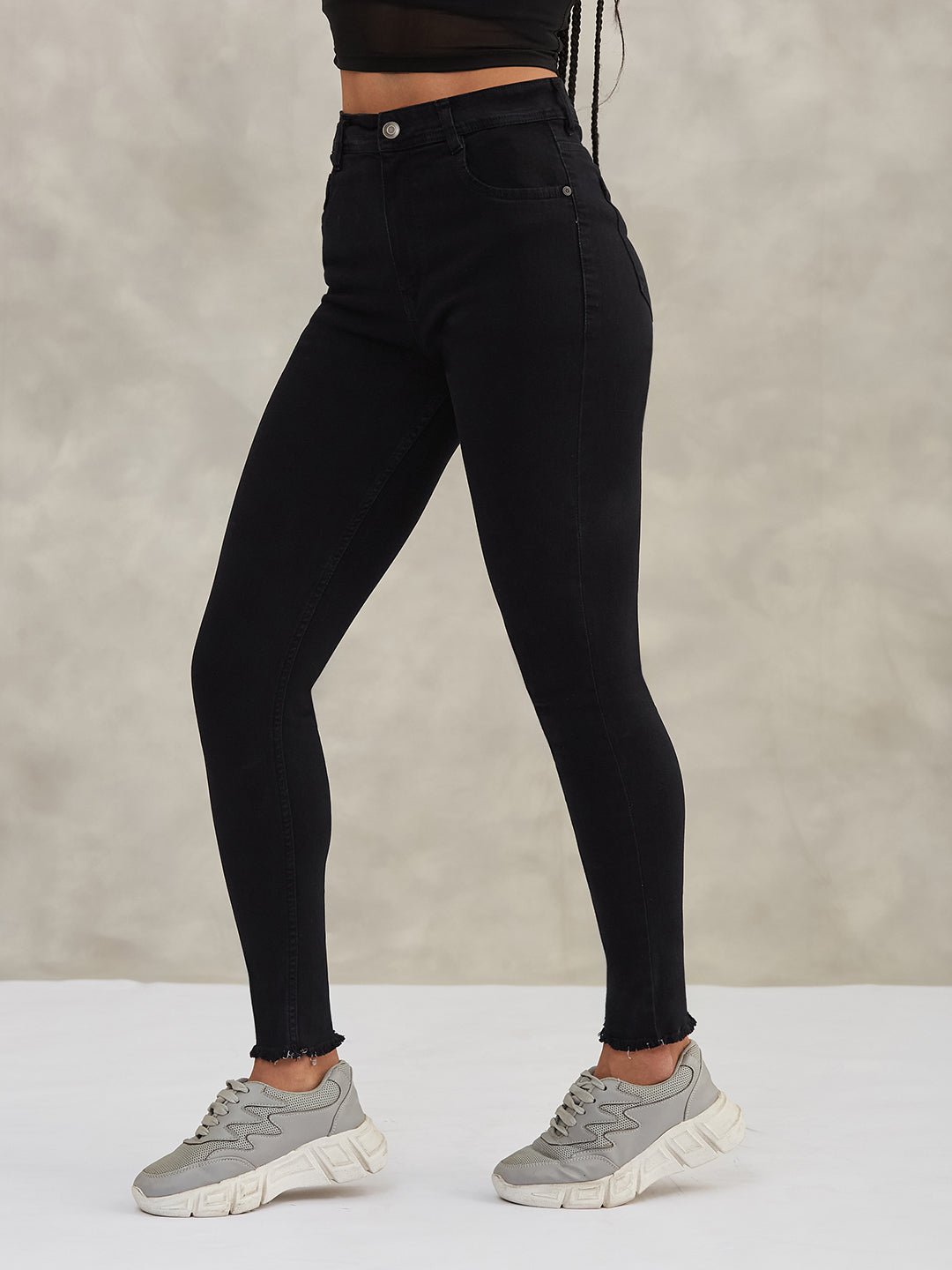 Women's Black Slim-Fit High-Rise Denim Jeans