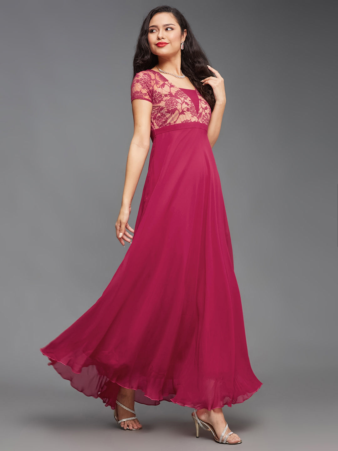 Women's Miss Chase Dark Pink dress — Relaxed Fit