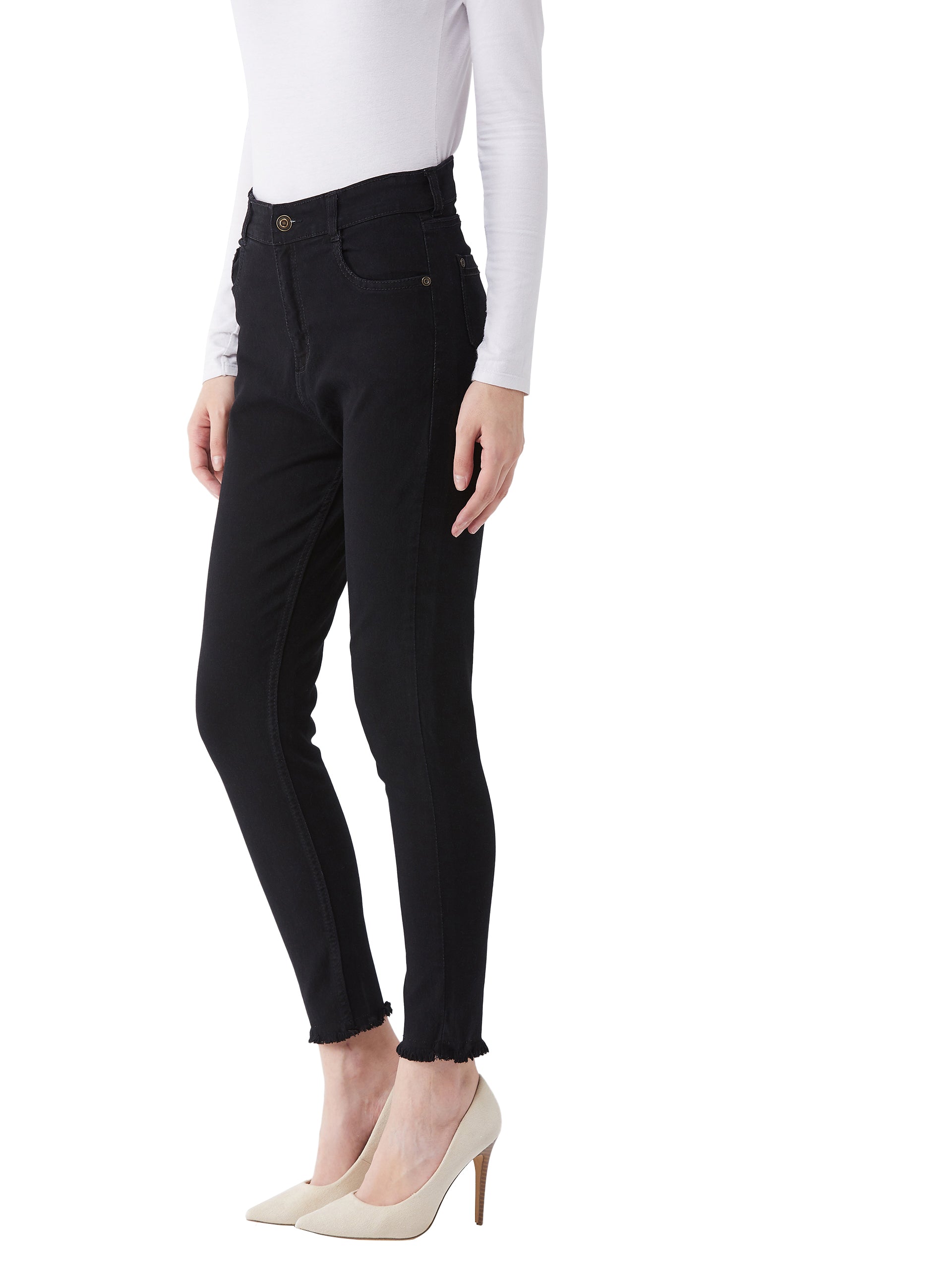 24/7 Comfort Black Slim-Fit High-Rise Denim Jeans