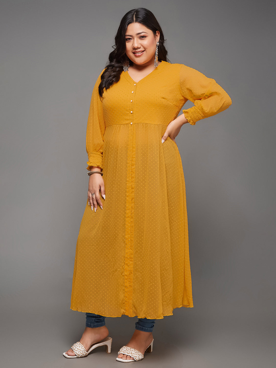 Body Bliss Mustard Yellow Empire Maxi Top