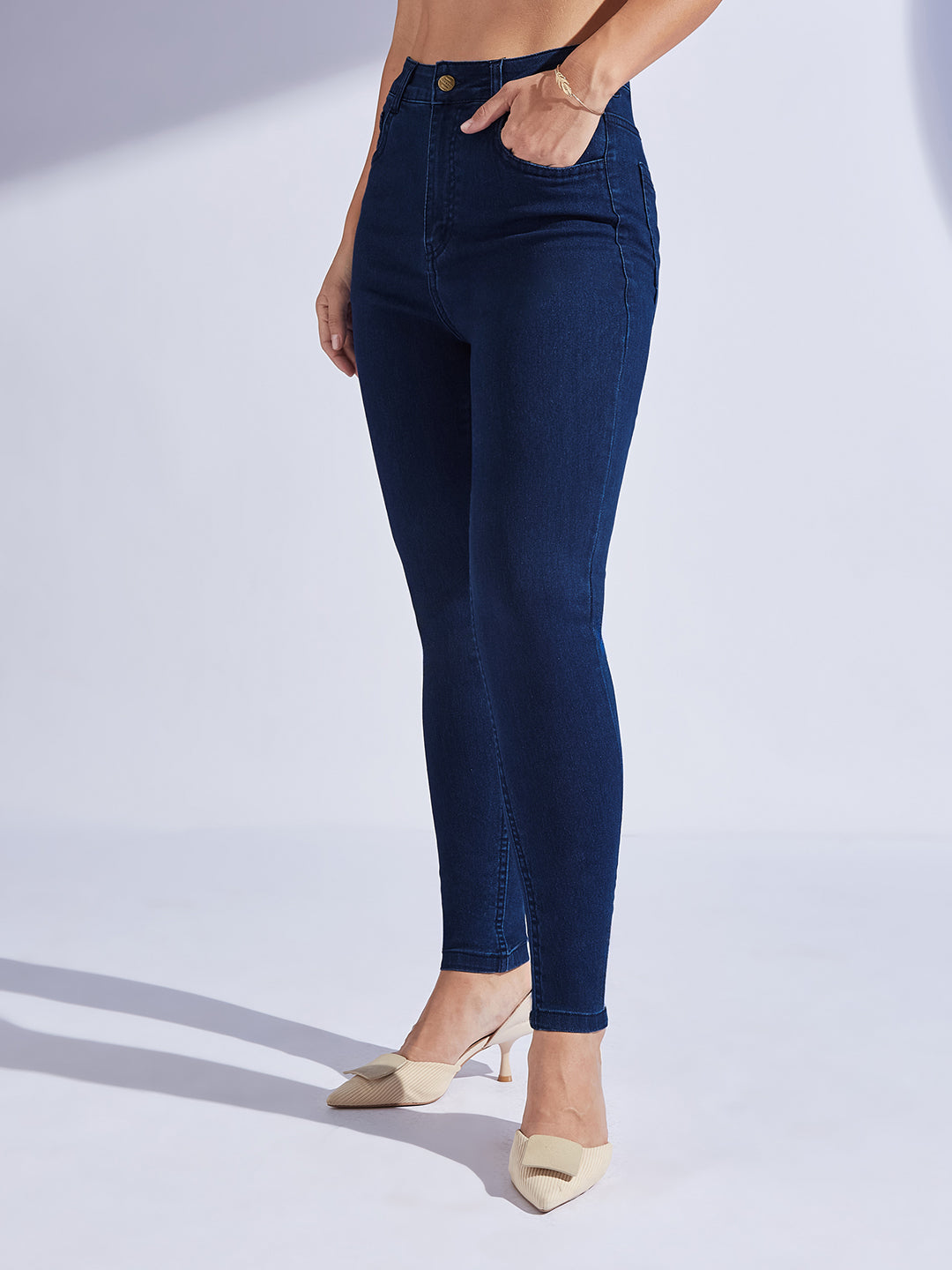 CHASEstretch™ Women's Navy Blue Skinny High-Rise Regular Stretchable Denim Jeans