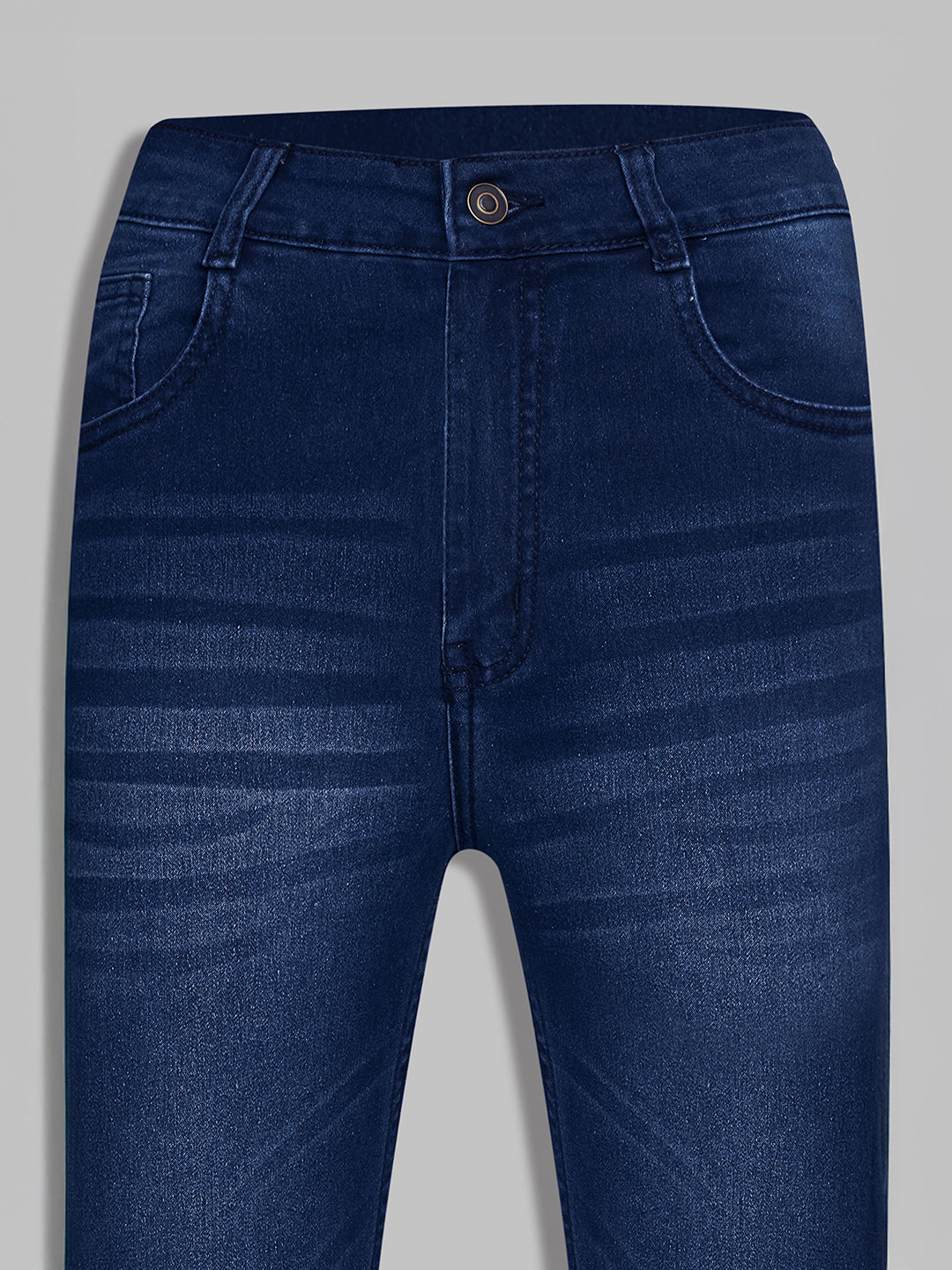 Women's Navy blue Bootcut Mid-Rise Stretchable Denim Jeans