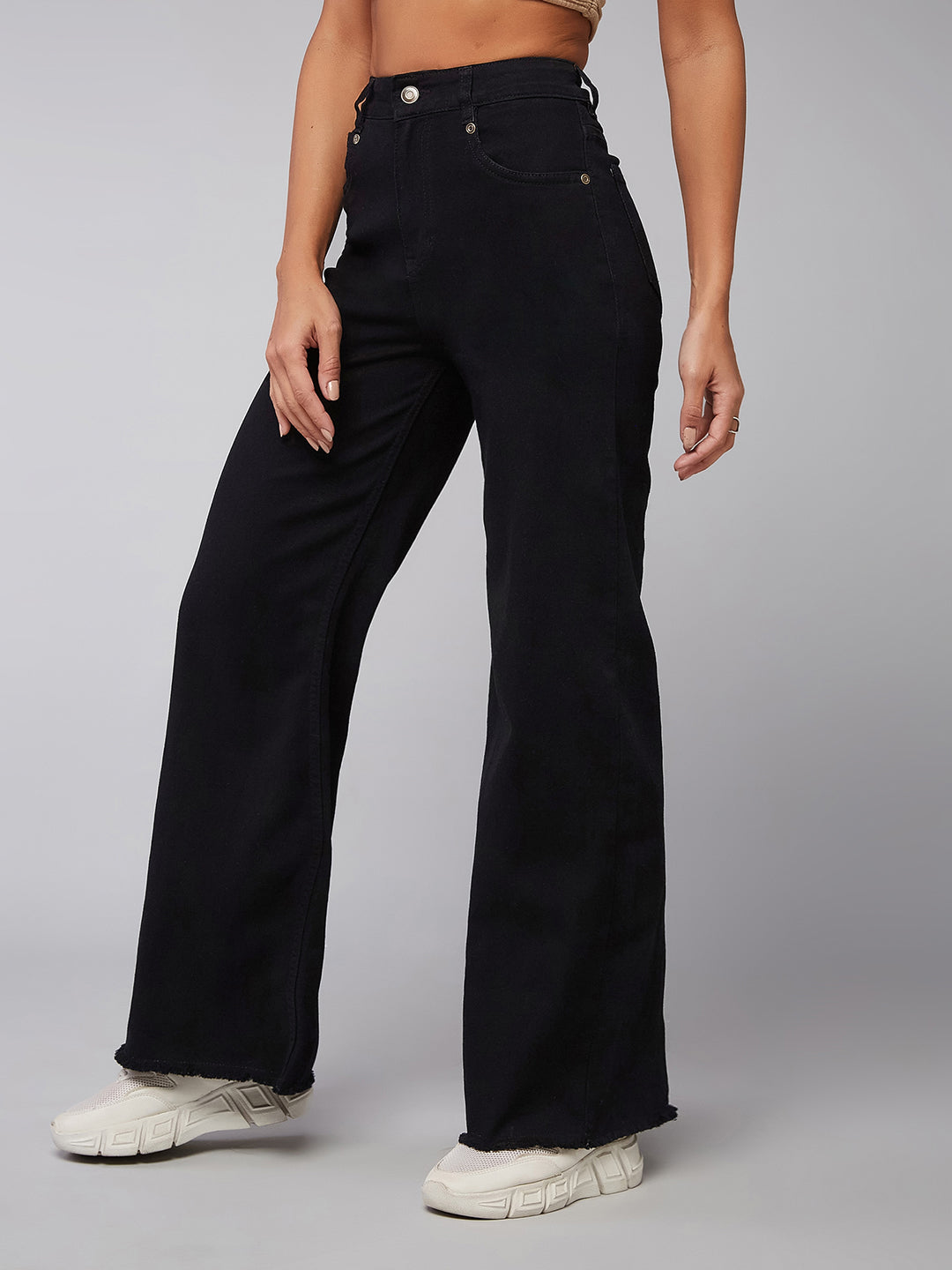 CHASEstretch™ Black High-Rise Wide-Leg Denim Jeans