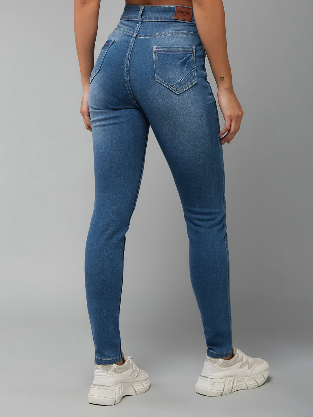24/7 Comfort Blue Skinny-Fit High-Rise Stretchable Denim Jeans