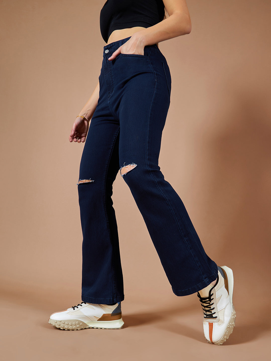 CHASEstretch™ Navy-Blue Bootcut High-Rise Denim Jeans