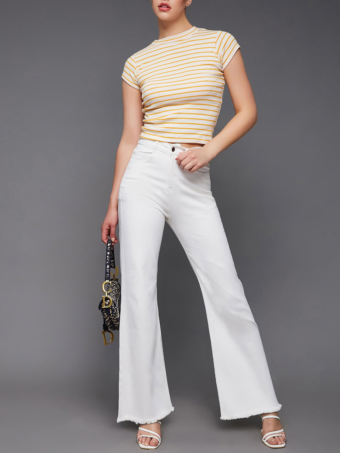 24/7 Comfort White Bootcut High-Rise Stretchable Denim Jeans