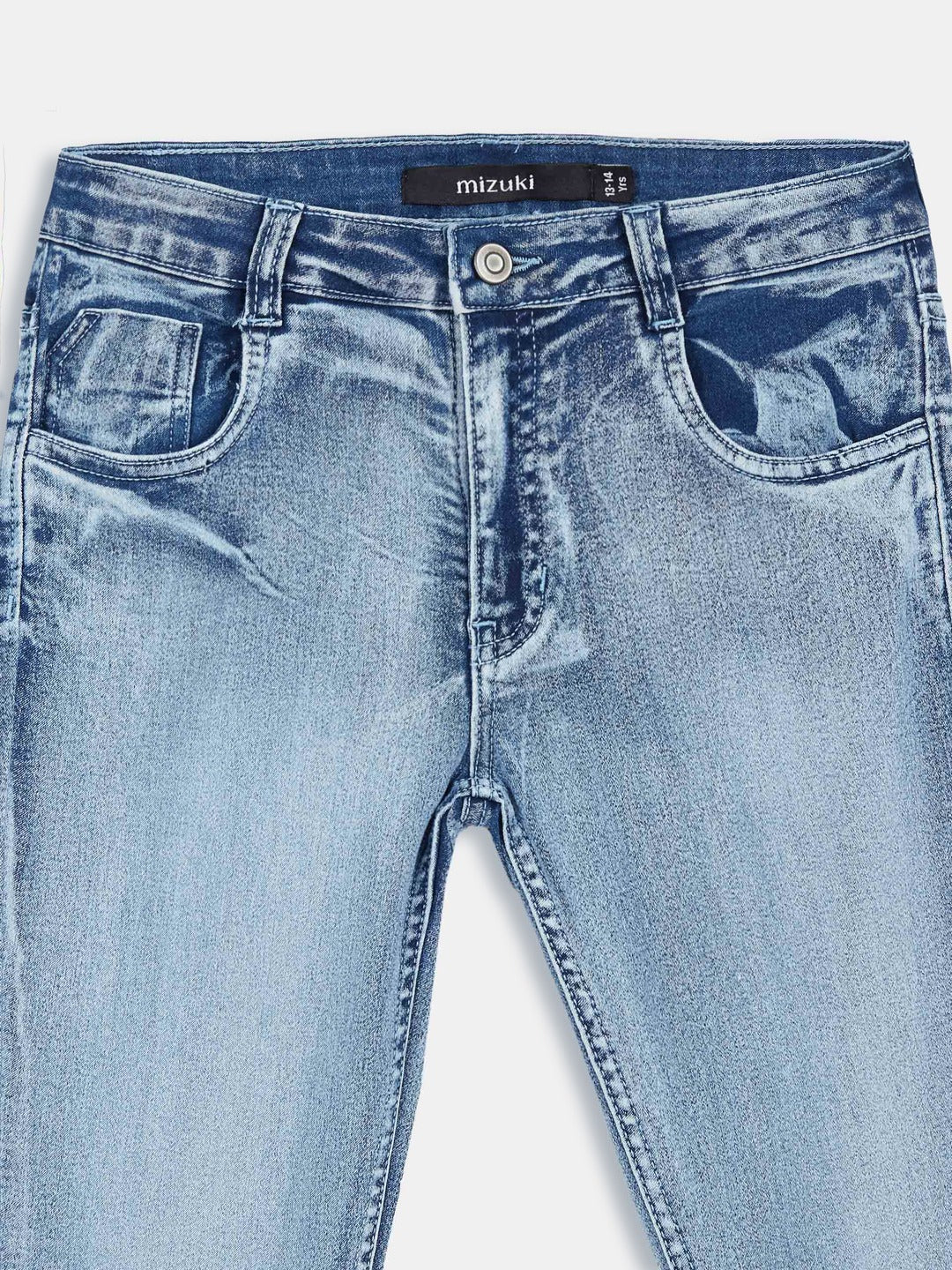 Blue Skinny-Fit High-Rise Clean-Look Regular-Length Stretchable Denim Jeans for Girls/Teenagers