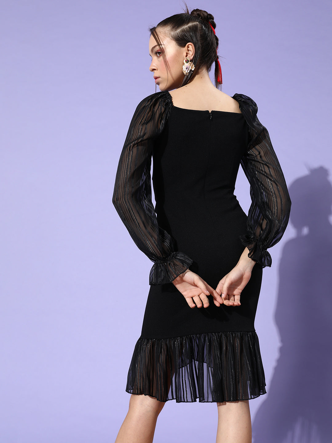 Black Premium Polyknit dress — Miss Chase