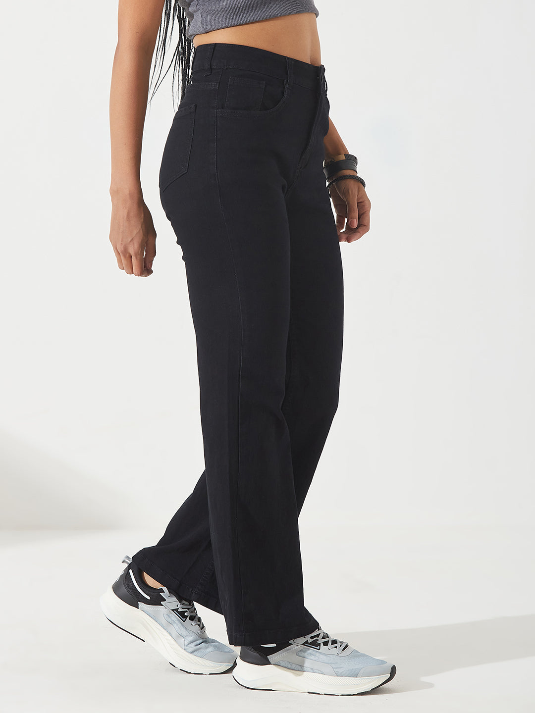 Women's Black Bootcut High-Rise Stretchable Denim Jeans