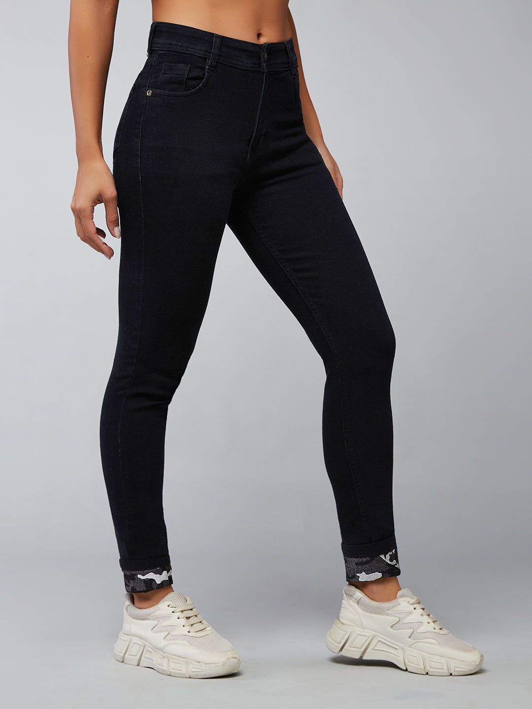 Women's Black High-Rise Slim-Fit Stretchable Denim Jeans