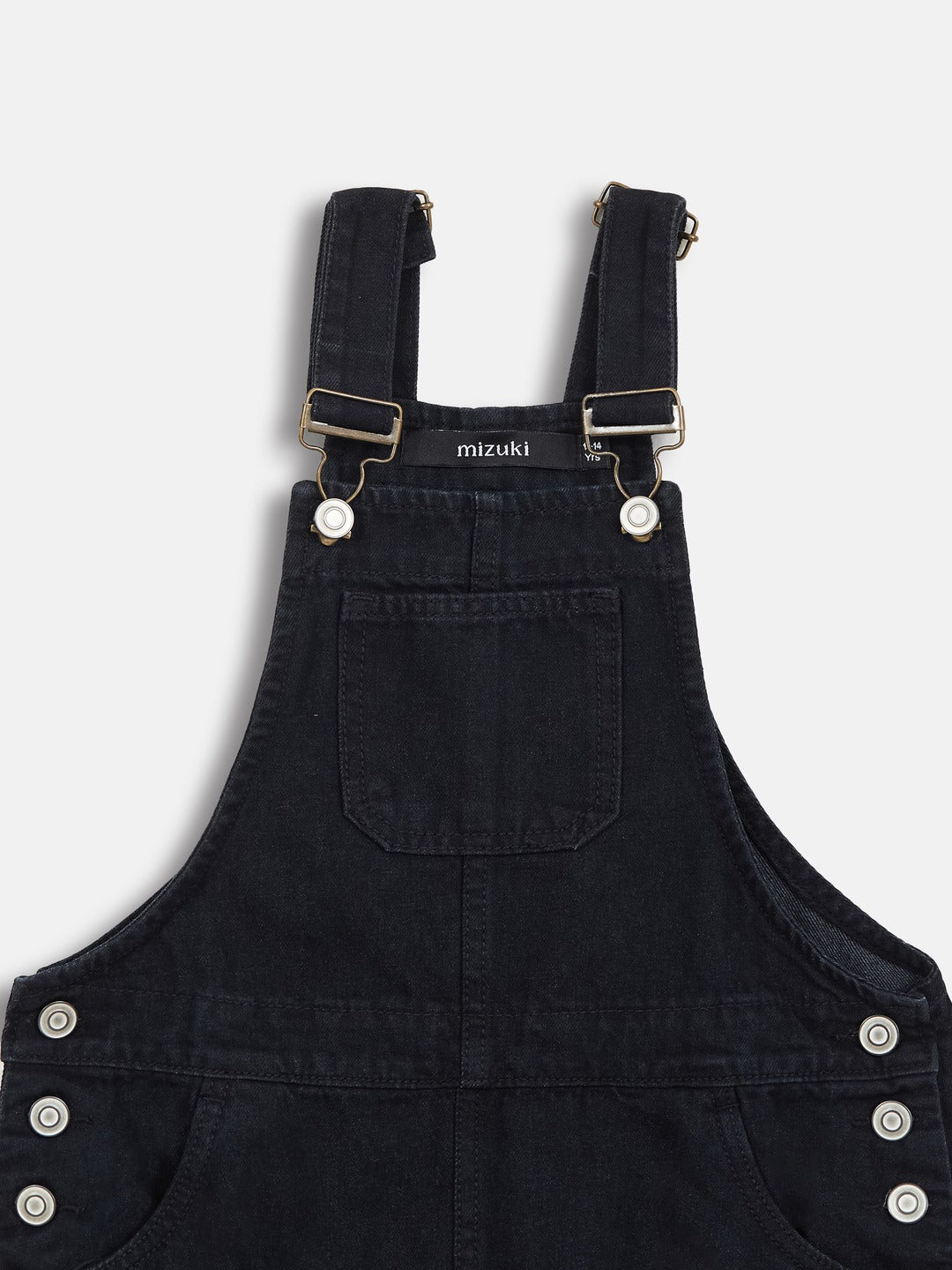 Black Straight Fit Clean Look Regular-Length Denim Dungaree for Girls/Teenagers