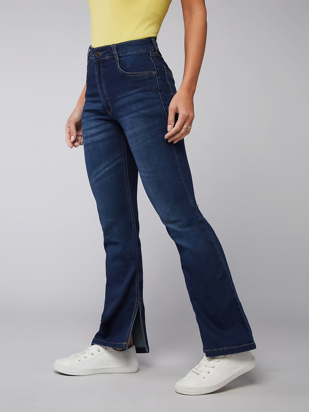 24/7 Comfort 24/7 Comfort Blue Semi-Bootcut Mid-Rise Stretchable Denim Jeans