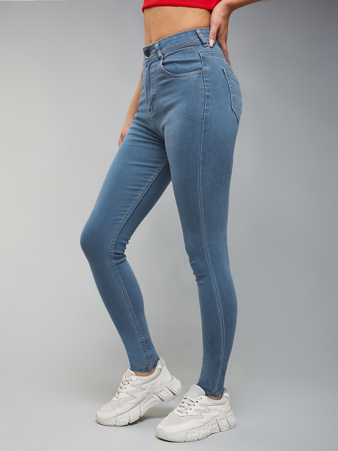 Women's Blue Skinny High-Rise Denim Jeans