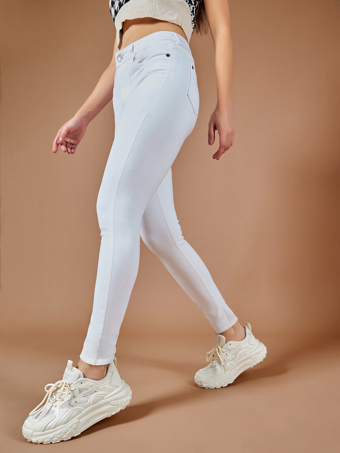 CHASEstretch™ White Skinny High-Rise Bleached Denim Jeans