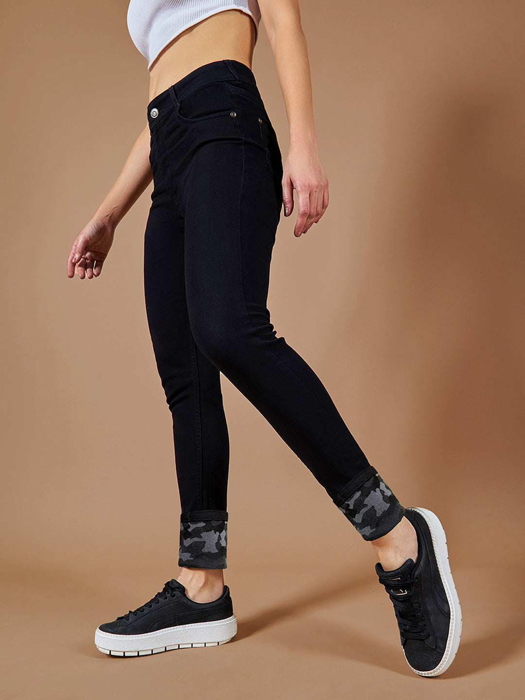 24/7 Comfort Black High-Rise Slim-Fit Stretchable Denim Jeans