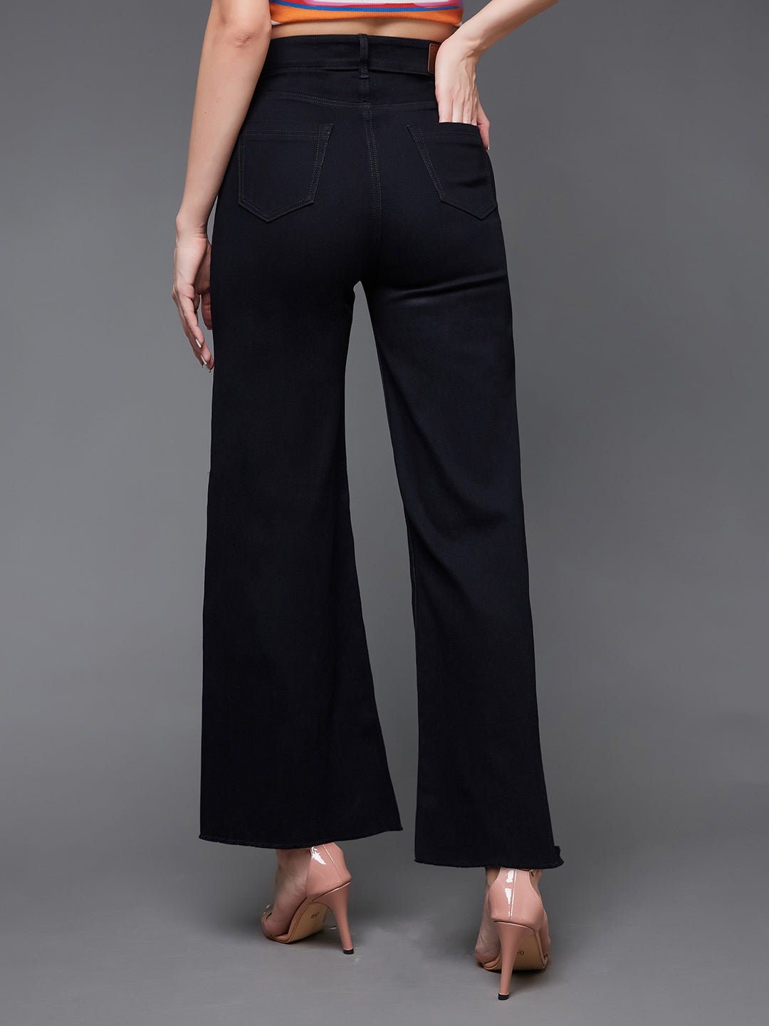 CHASEstretch™ Black High-Rise Wide-Leg Denim Jeans