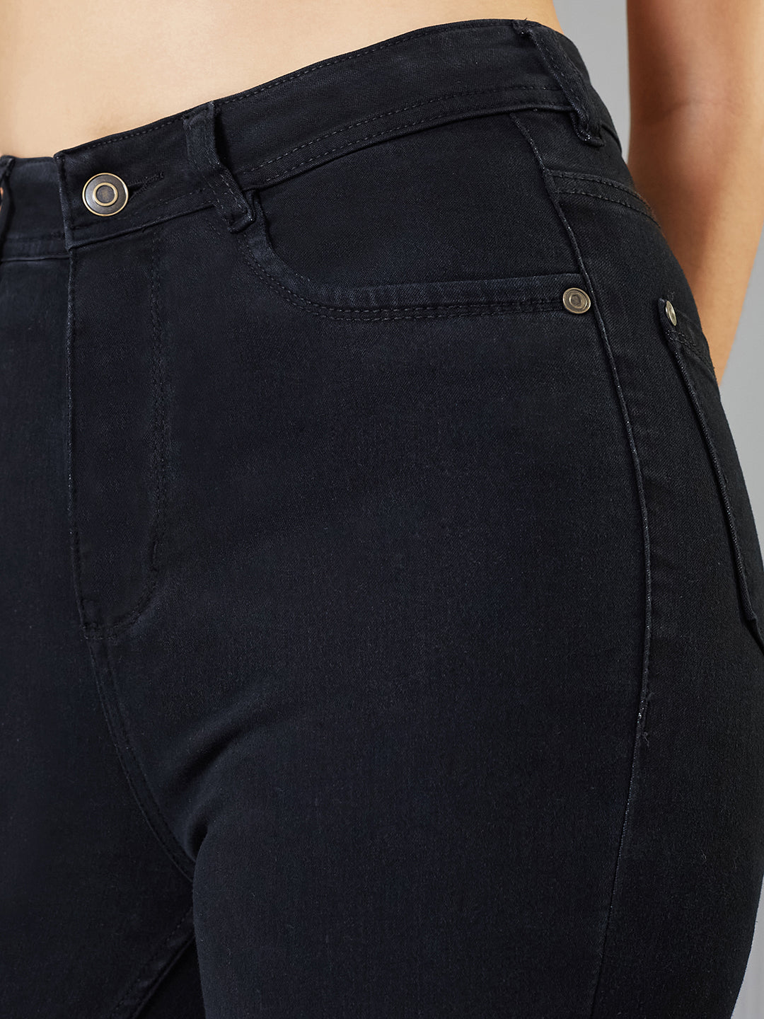 CHASEstretch™ Black Slim Fit High-Rise Acid Wash Stretchable Denim Jeans for Women — Miss Chase