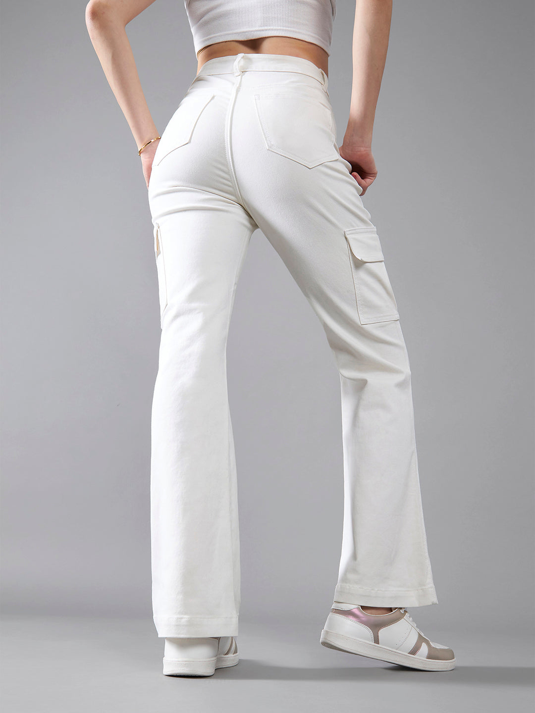 CHASEstretch™ White Wide-Leg High-Rise Denim Jeans