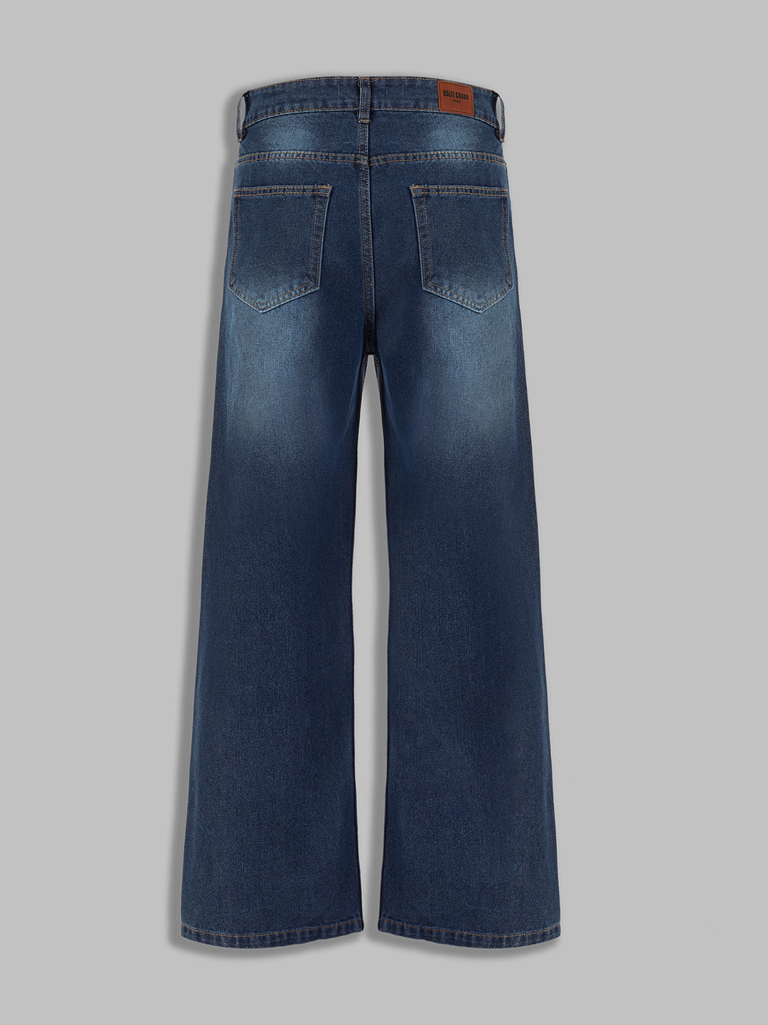 Women's Navy Blue Wide-Leg High-Rise Denim Jeans