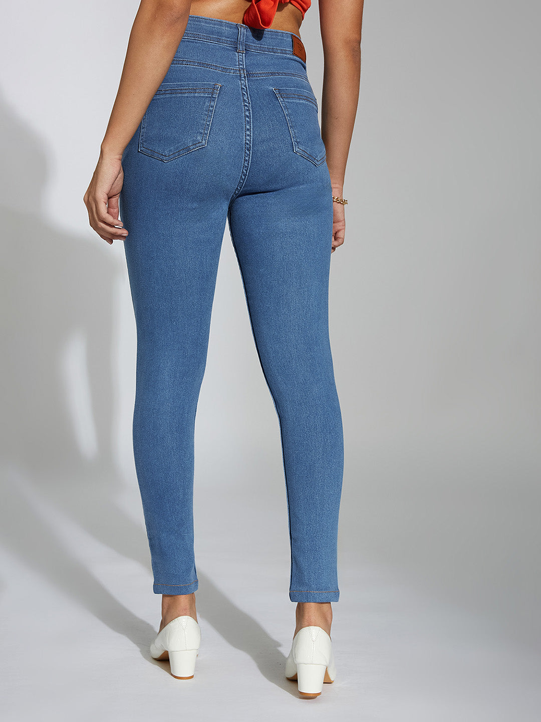 24/7 Comfort Blue Skinny High-Rise Cropped Denim Jeans