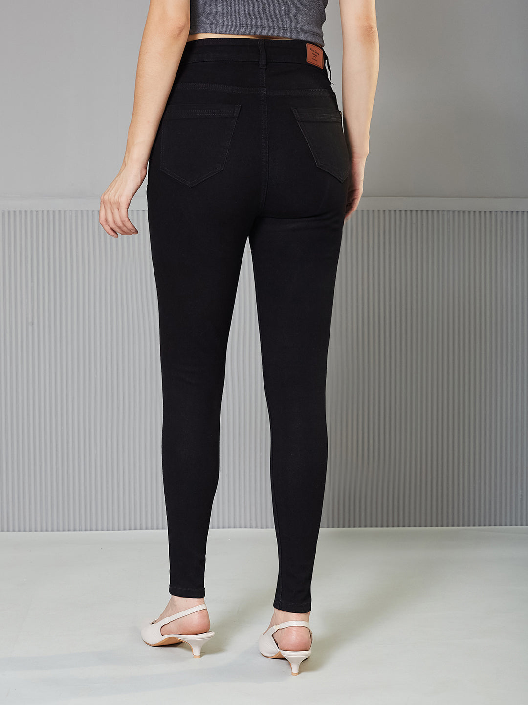 CHASEstretch™ Black Skinny-Fit High-Rise Stretchable Denim Jeans for Women