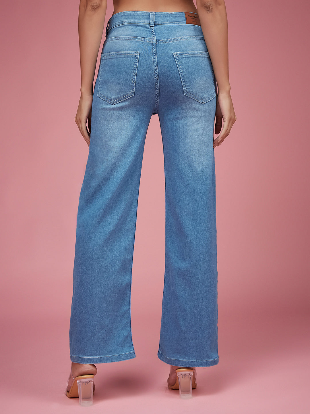 CHASEstretch™ Light Blue Wide-Leg Mid-Rise Denim Jeans