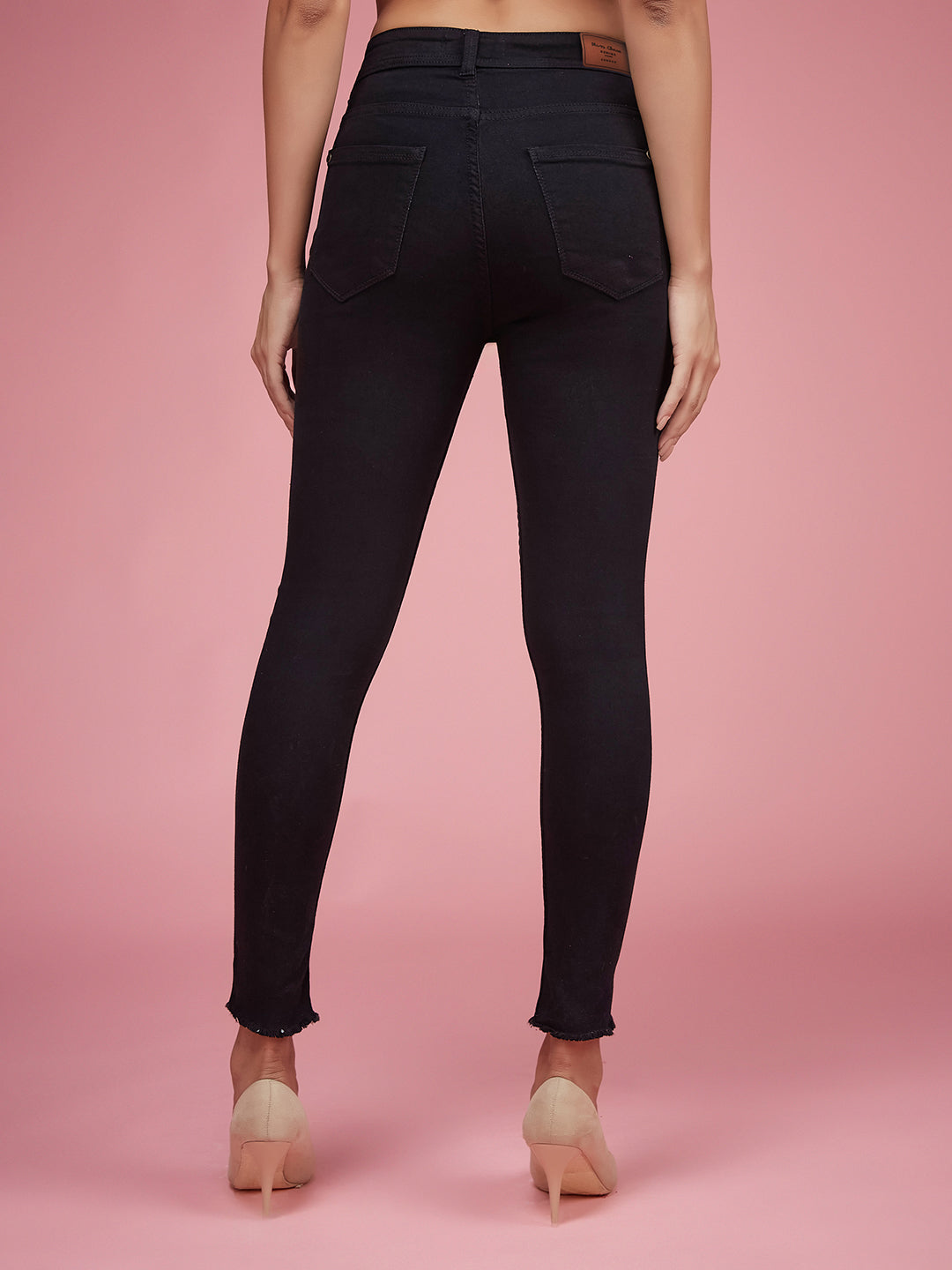 Women's Black Slim-Fit High-Rise Denim Jeans