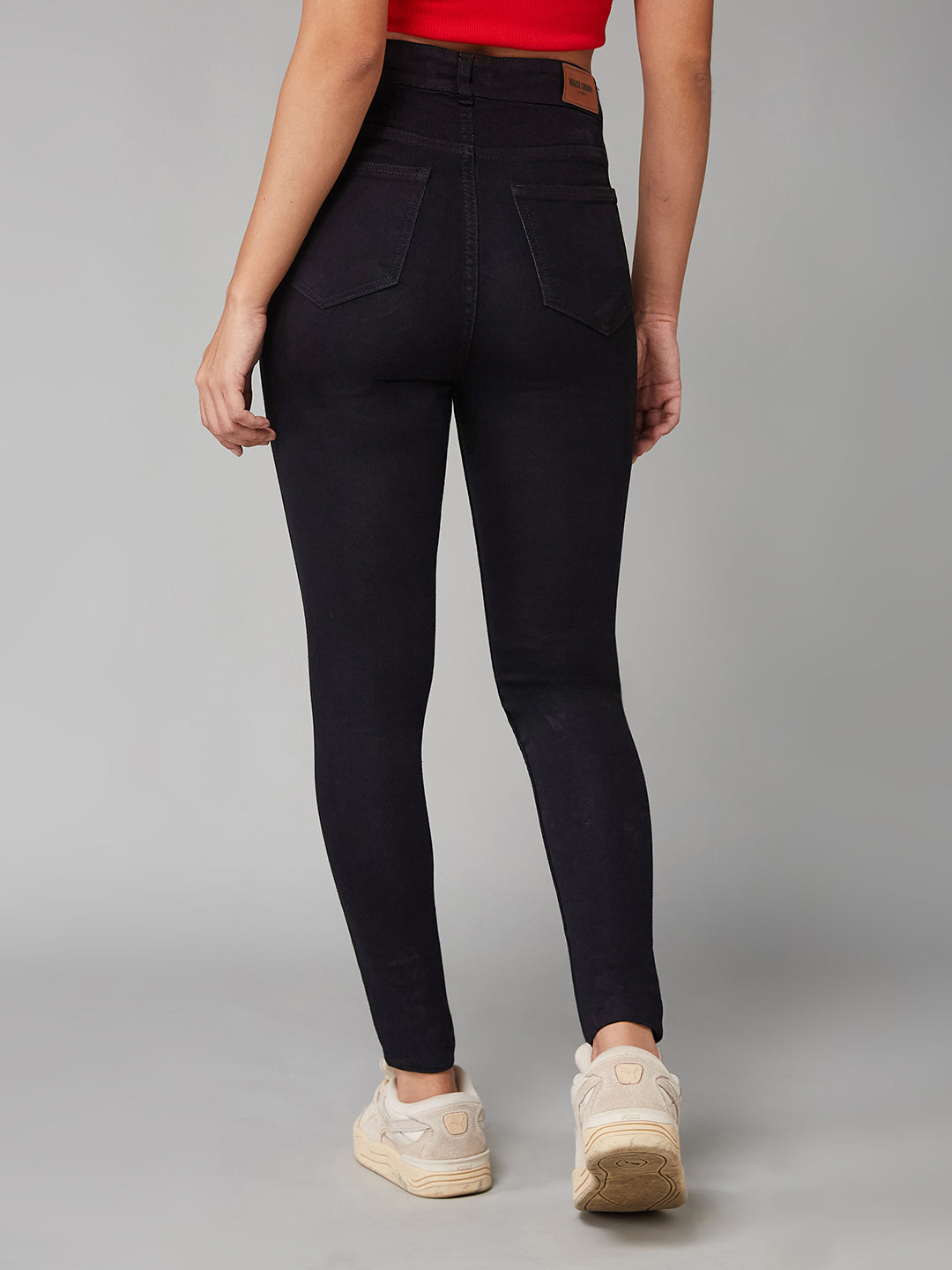 Women's Black Skinny High-Rise Stretchable Denim Jeans