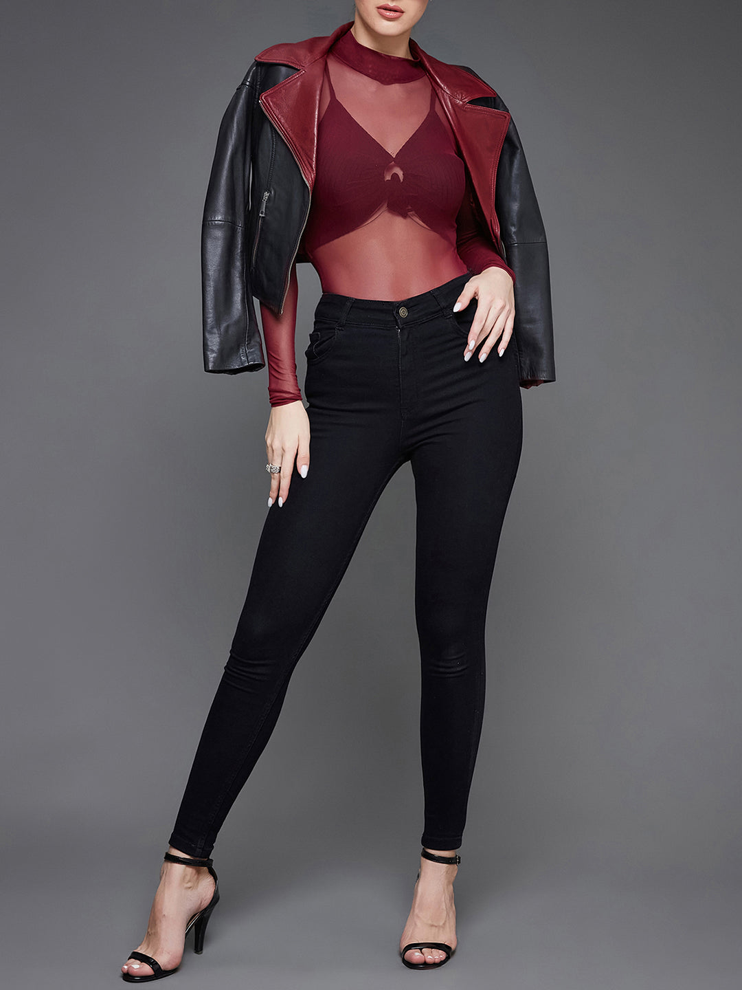 24/7 Comfort Black Skinny-Fit High-Rise Stretchable Denim Jeans