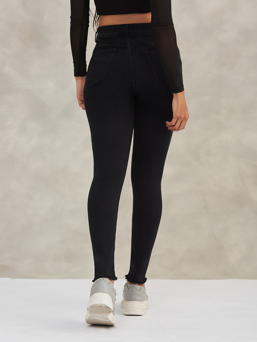 Women's Black Slim-Fit High-Rise Denim Jeans