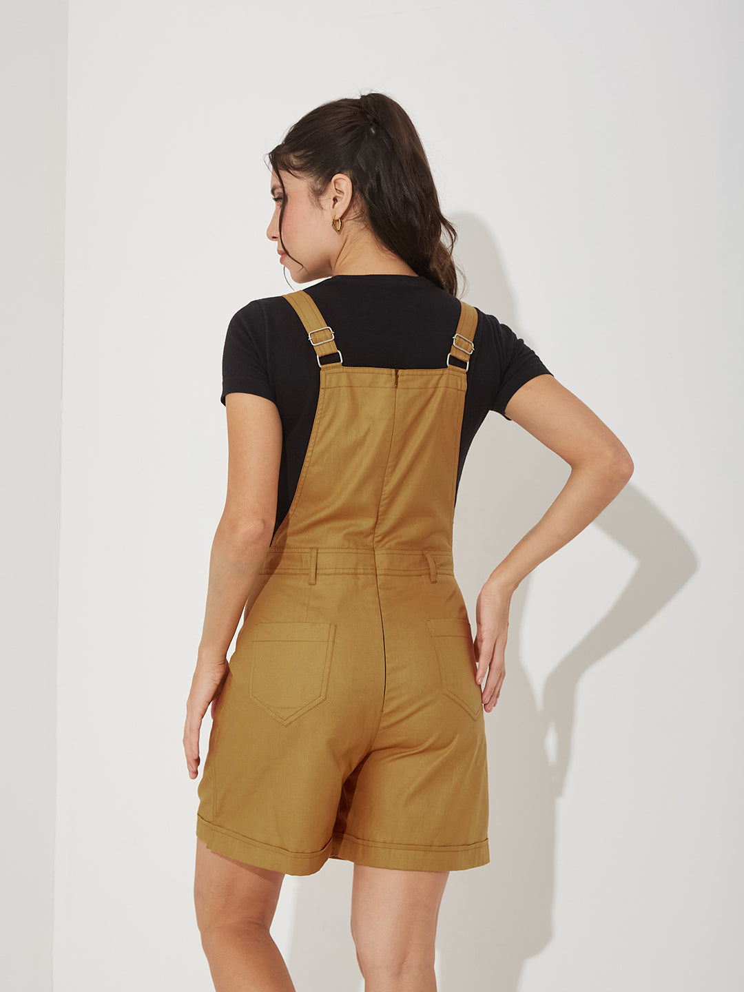 Women's Miss Chase Beige dungarees — Slim Fit