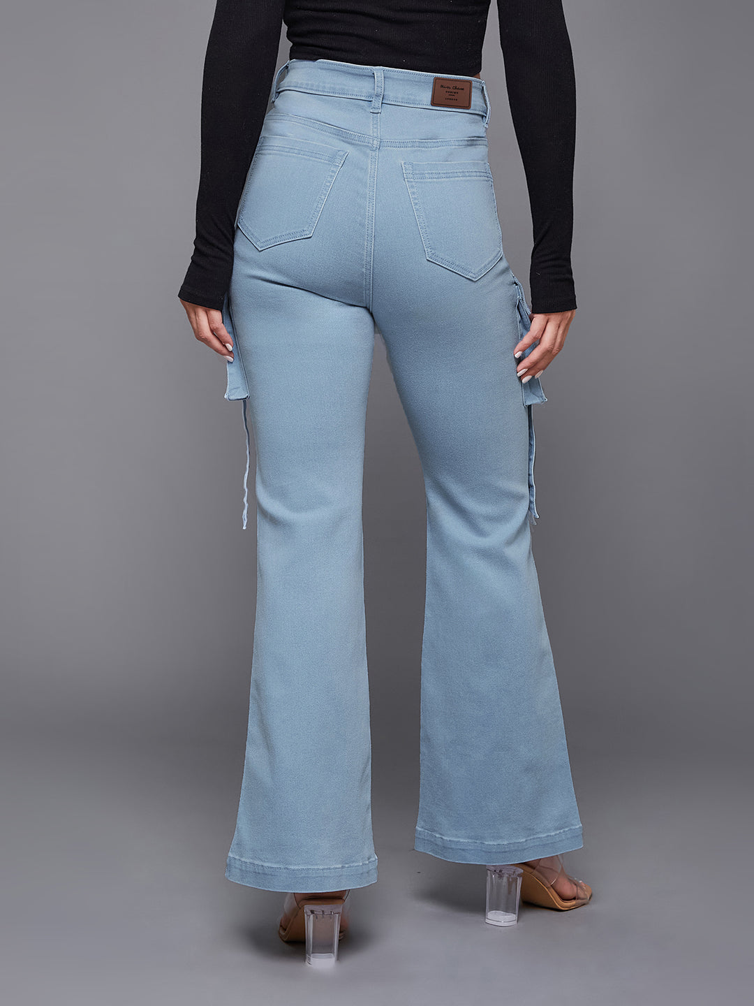 24/7 Comfort Light Blue Bootcut High-Rise Stretchable Denim Jeans