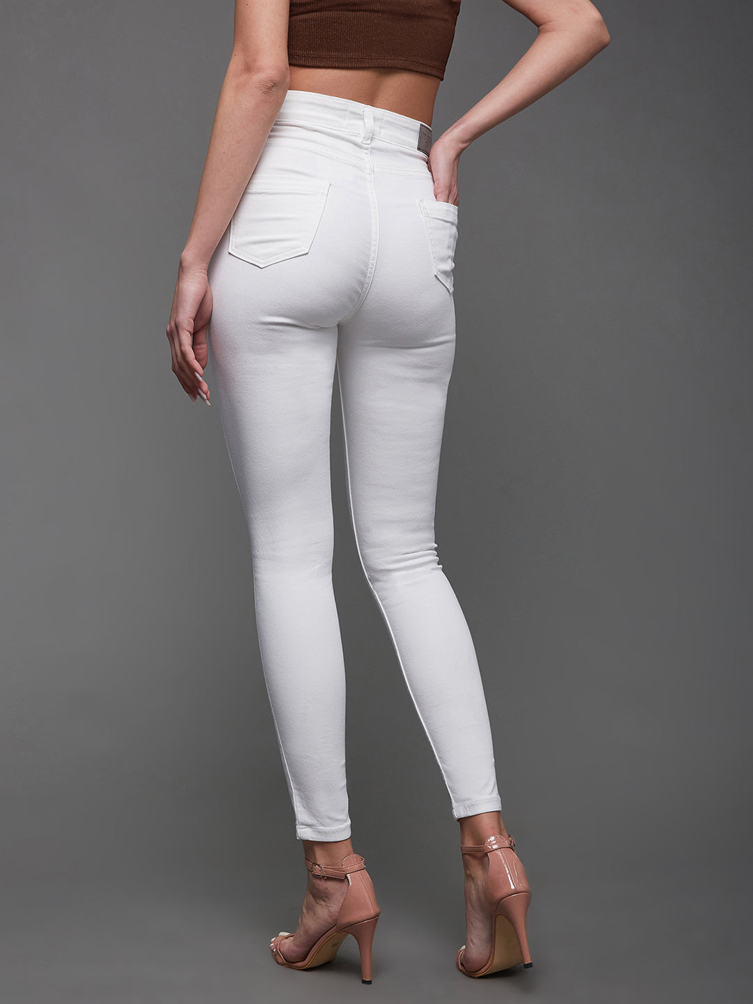 24/7 Comfort White Skinny-Fit High-Rise Stretchable Denim Jeans