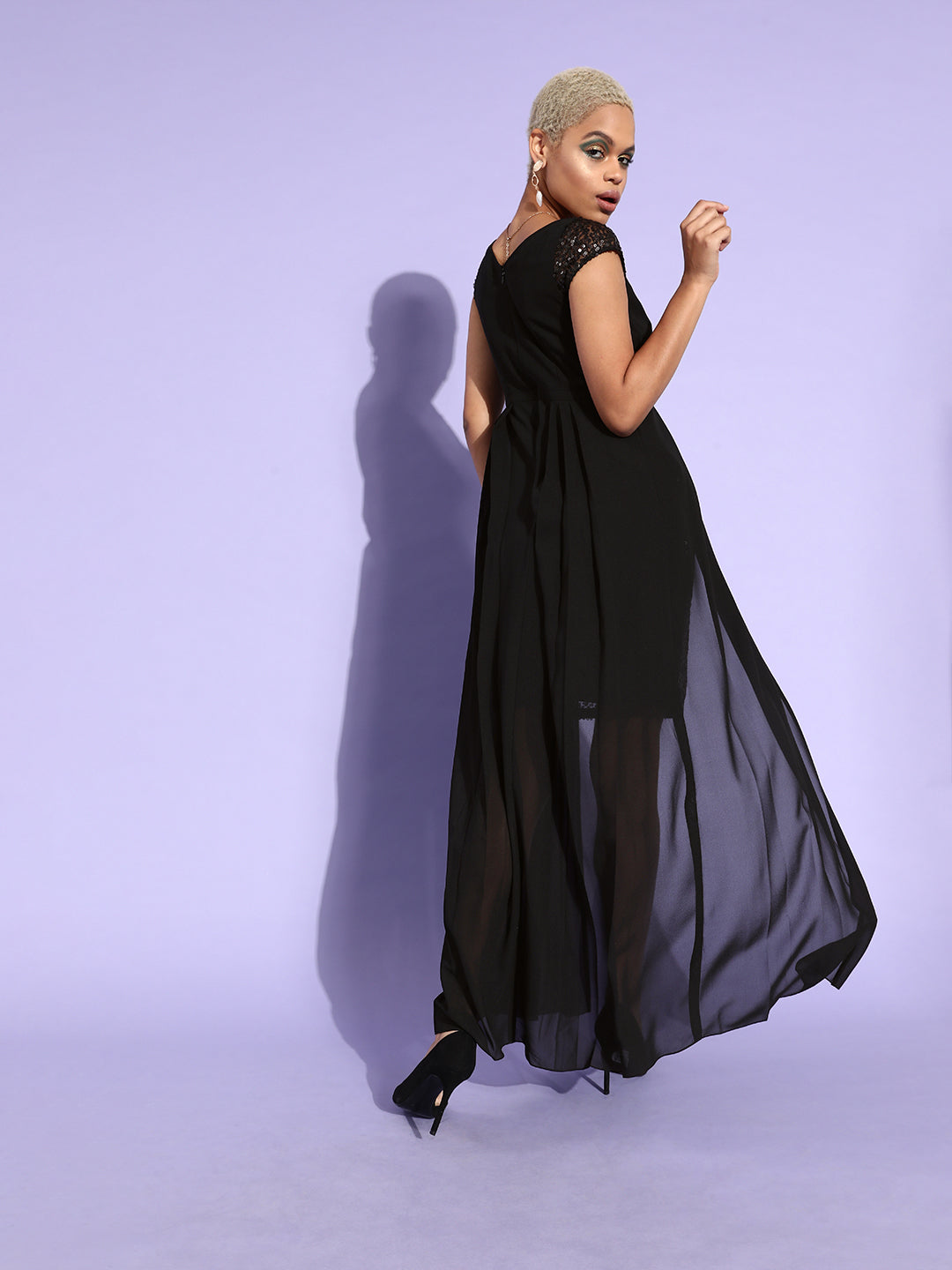 Women's Miss Chase Black dress — Slim Fit