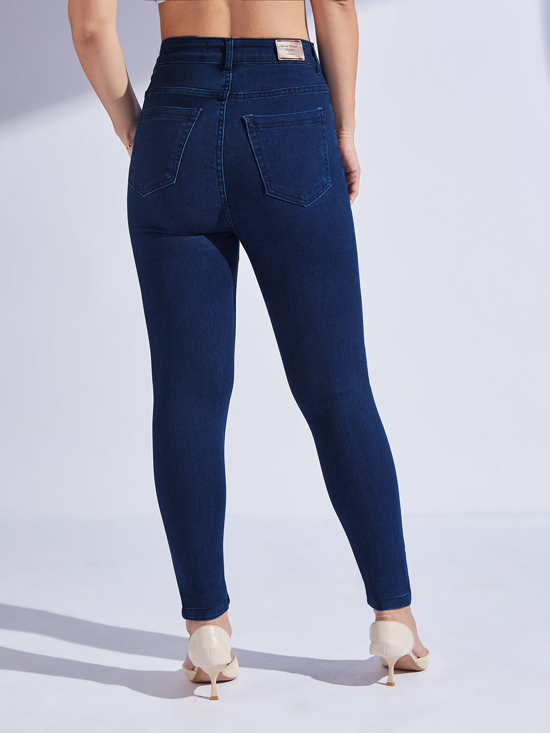Women's Navy Blue Skinny High-Rise Stretchable Denim Jeans