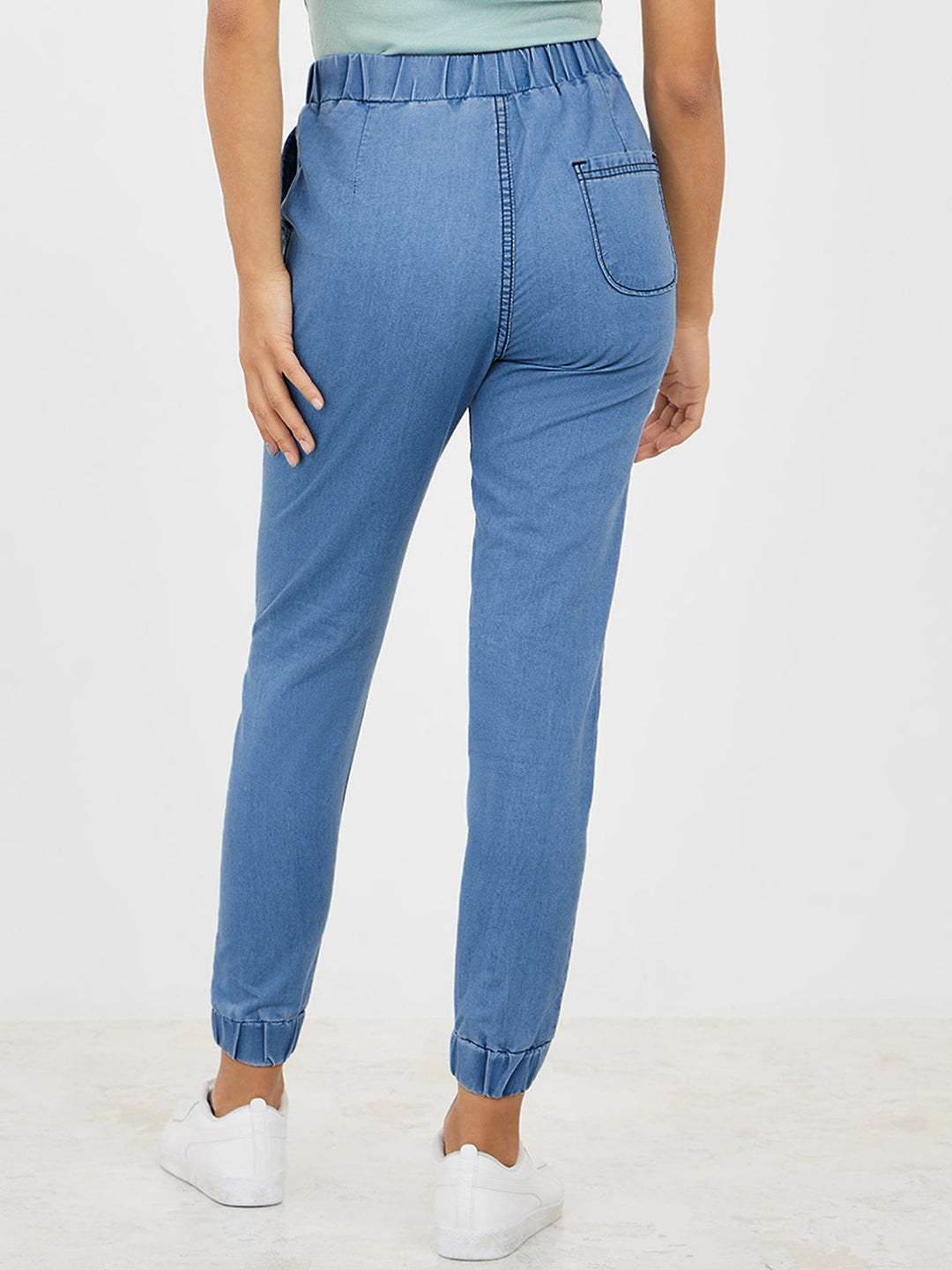 Women's Black Acid Wash High-Rise Wide-Leg Cargo Denim Jeans with Tagging & 6 Pockets