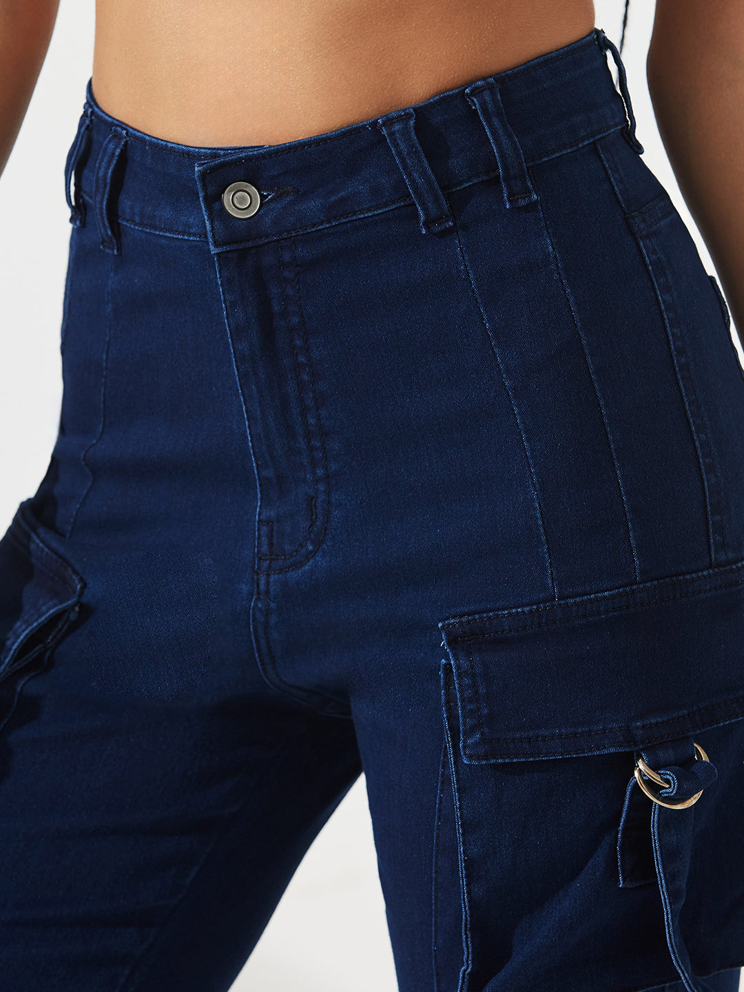 CHASEstretch™ Navy-Blue Bootcut High-Rise Regular Denim Jeans for Women