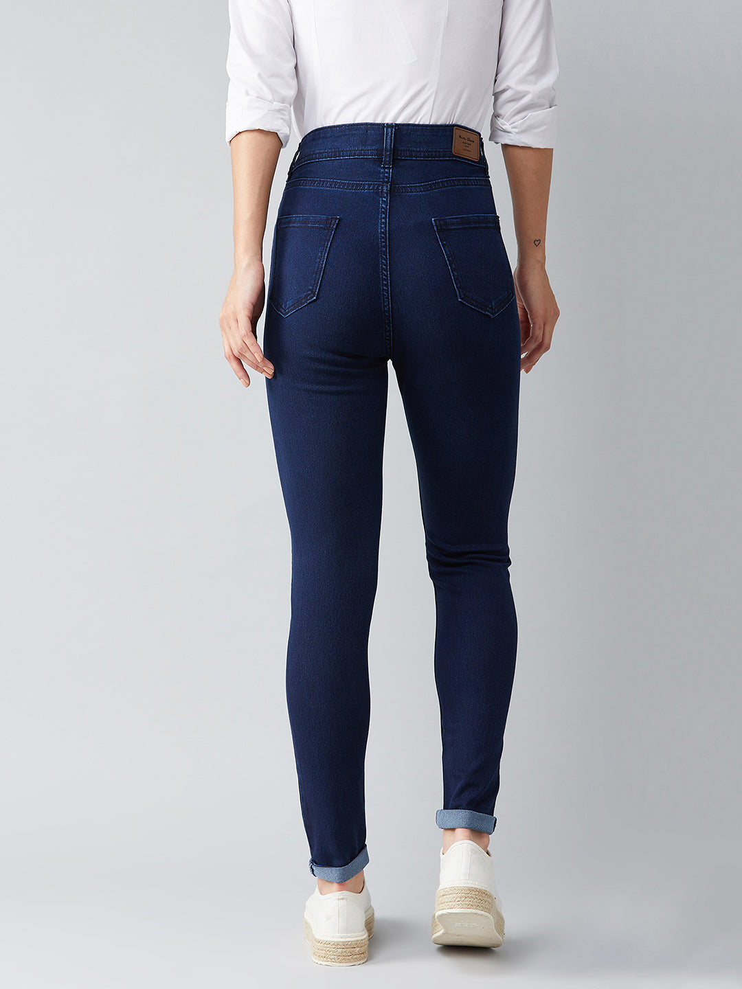 24/7 Comfort Navy-Blue Skinny-Fit High-Rise Stretchable Denim Jeans