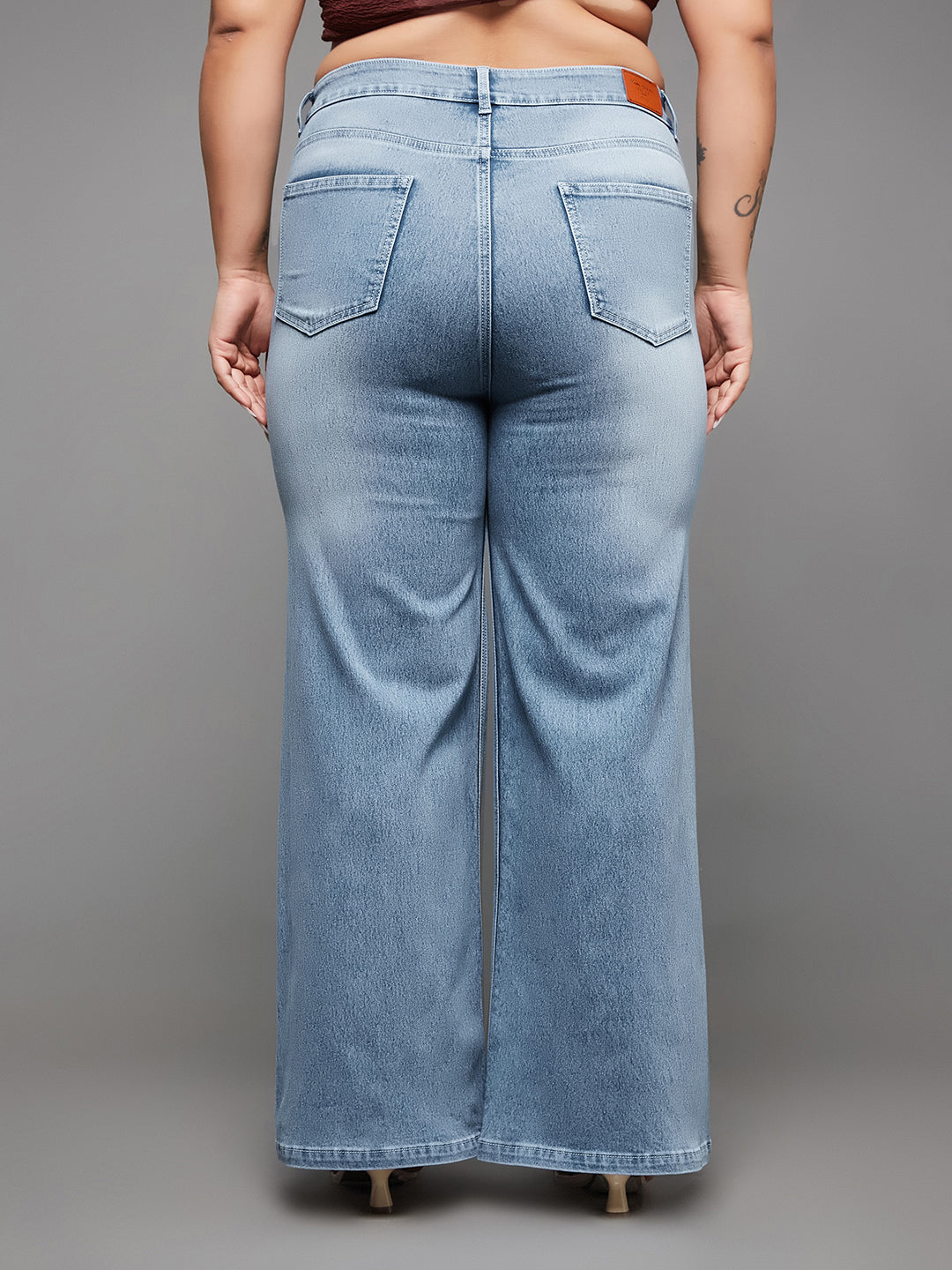 CHASEshape™ Light-Blue Wide-Leg High-Rise Denim Jeans