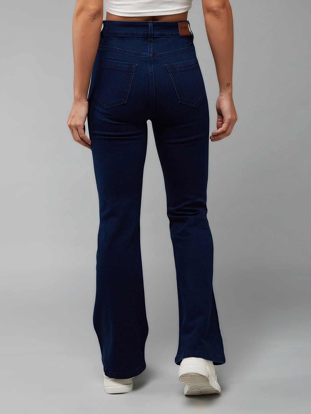 CHASEshape™ Navy-Blue Bootcut High-Rise Stretchable Denim Jeans