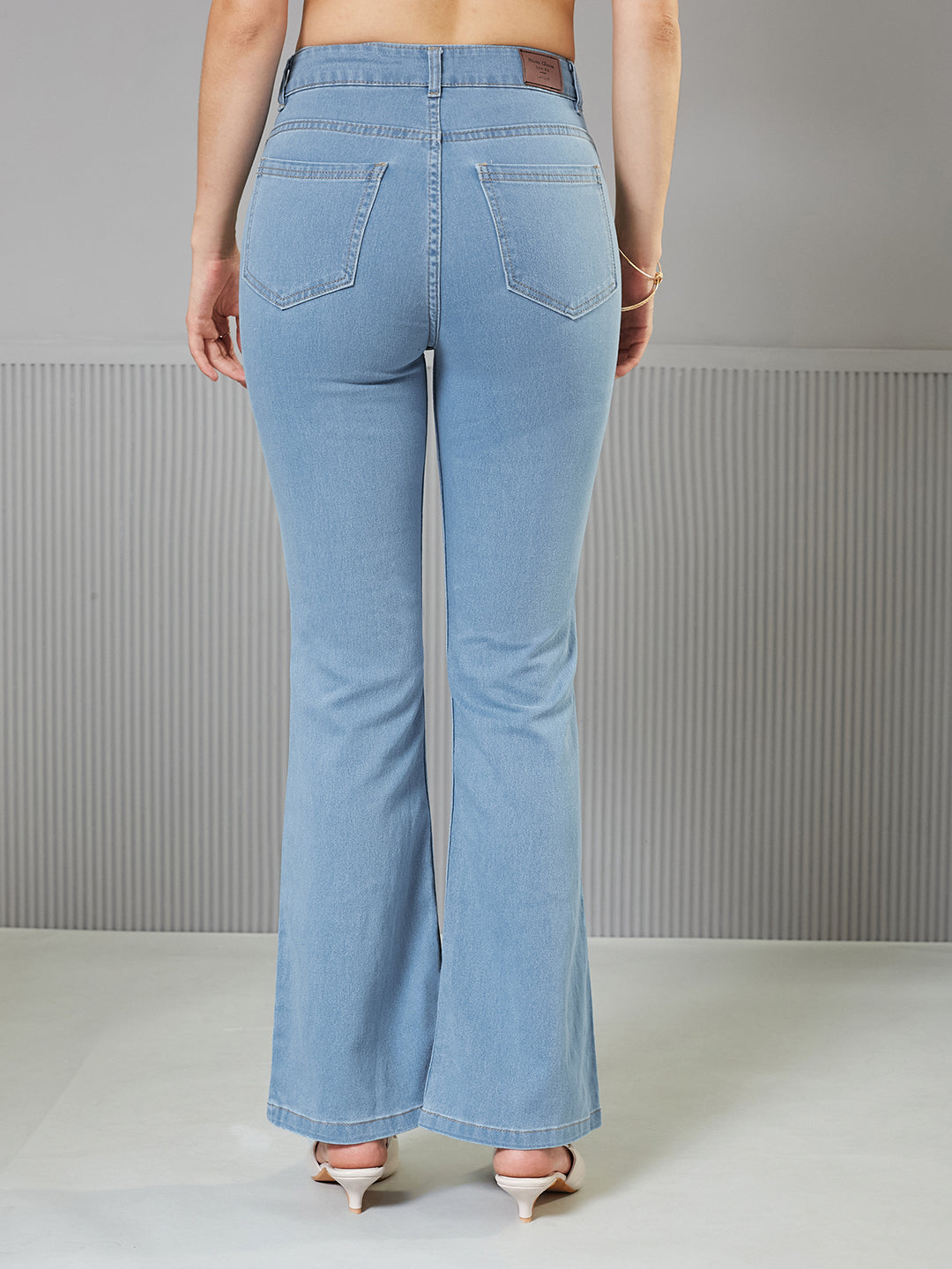 Women's Light Blue Bootcut High-Rise Regular Stretchable Denim Jeans