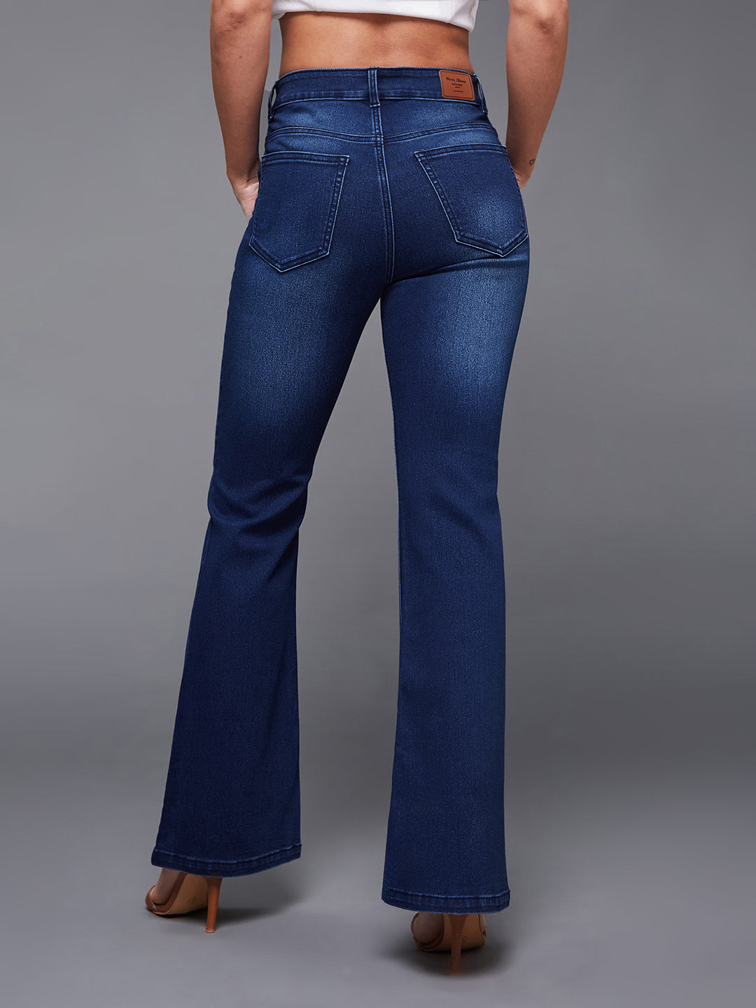 24/7 Comfort Navy-Blue Mid-Rise Stretchable Bootcut Denim Jeans