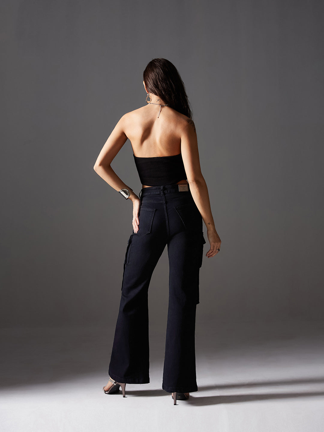 CHASEstretch™ Black Bell-Bottom Bootcut High-Rise Denim Jeans