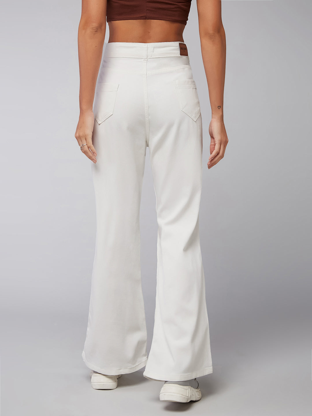 CHASEstretch™ White Bell-Bottom Bootcut High-Rise Denim Jeans for Women