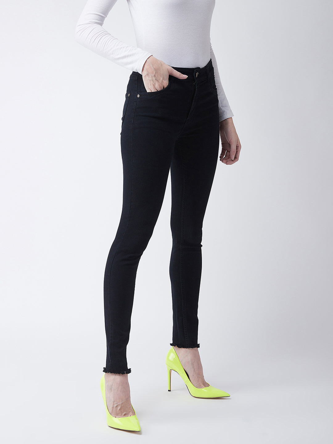 24/7 Comfort Black Slim-Fit High-Rise Denim Jeans
