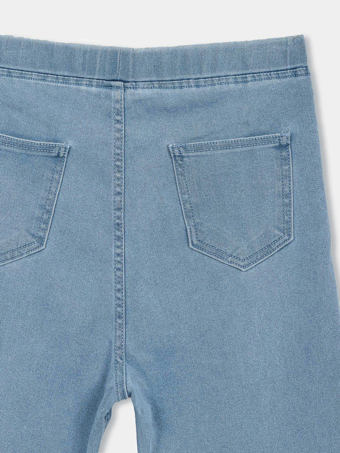 Ice Blue Skinny-Fit Stretchable Denim Jeggings for Girls/Teenagers