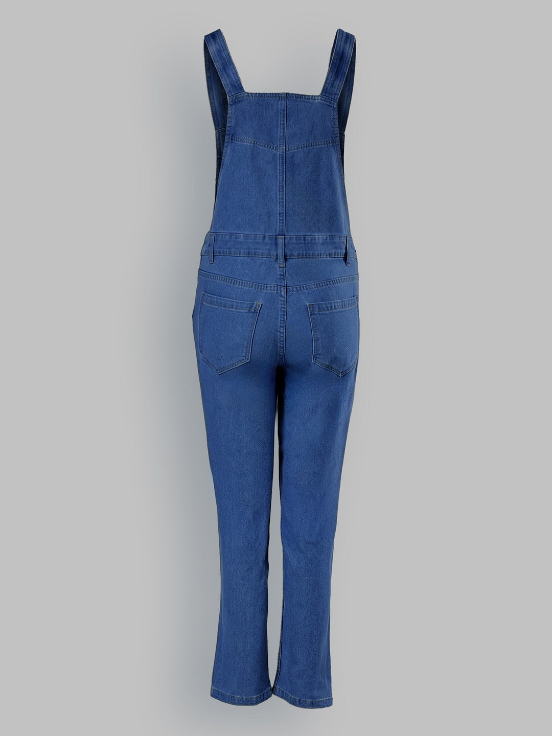 Blue Fit Mid Rise Denim Dungaree for Women