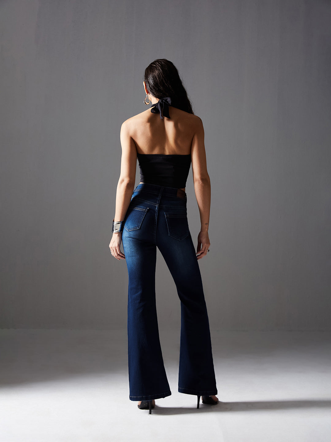 24/7 Comfort Blue Bell-Bottom Bootcut Hourglass Mid-Rise Jeans