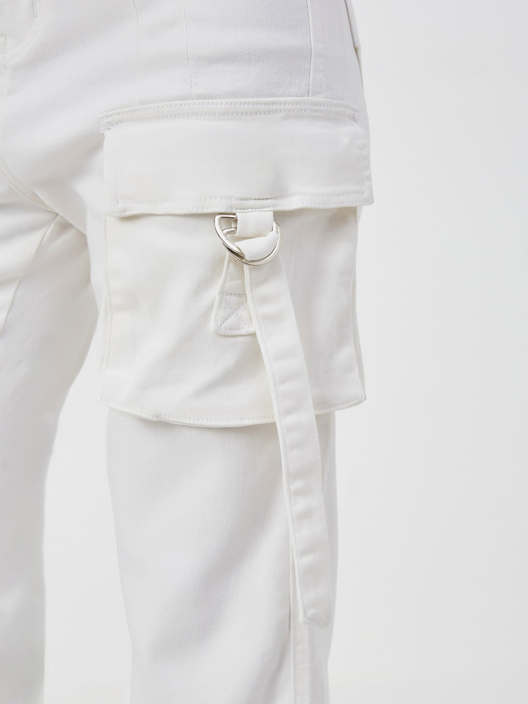 White Bootcut high-rise Regular Stretchable Denim Jeans for Women